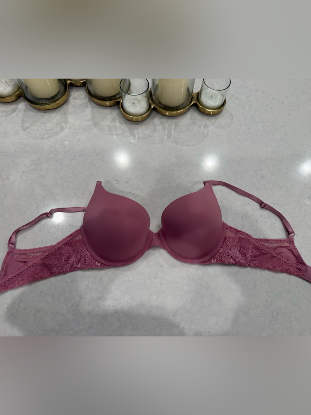Victoria Secret Lace-Back T-Shirt Bra - Dusty Rose